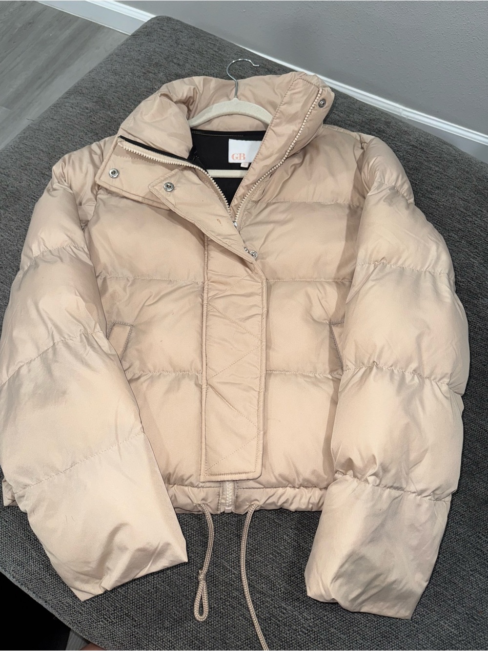 Gianni Bini Light Cream Puffer Jacket - Women's Quilted Down Coat